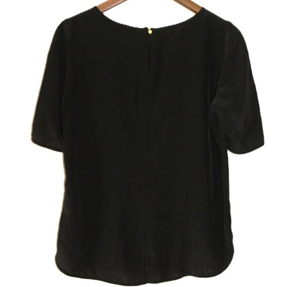 BANANA REPUBLIC 100% Silk Half-Sleeve Blouse in Black - Size S - Picture 5 of 14